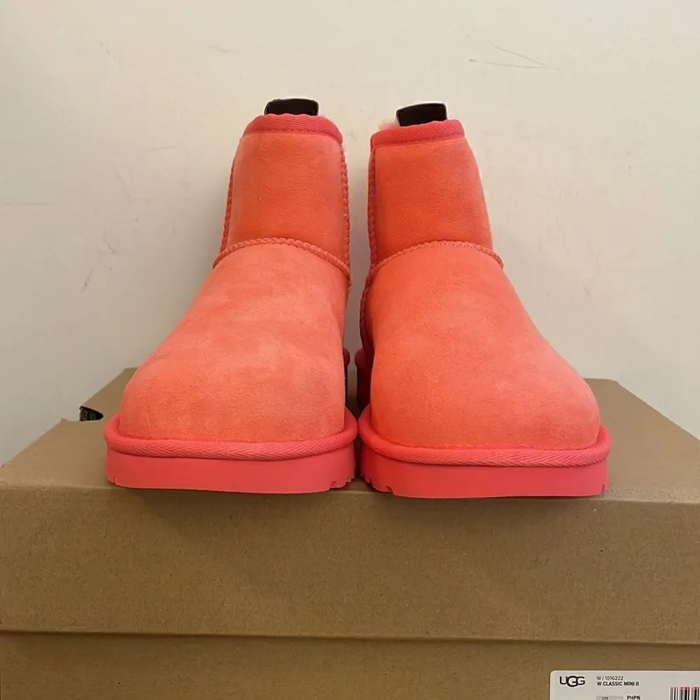 UGG Classic Mini II Boots Punch Pink USA Women size 6/UK 4/EU 37